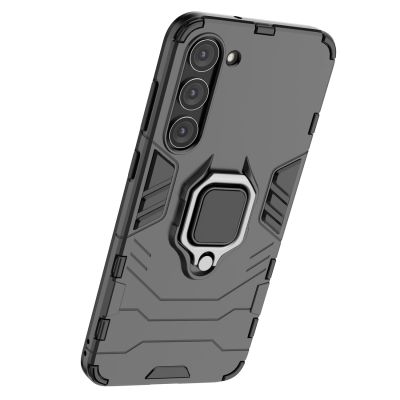 10. Ring Armor Hülle für Samsung Galaxy S23+ gepanzerte Hülle magnetischer Haltering schwarz