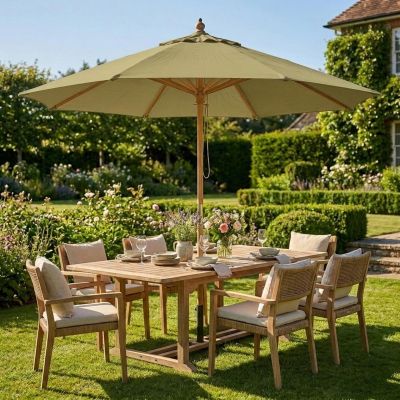 8. Gartenschirm aus Holz, 250 cm, faltbar, grün