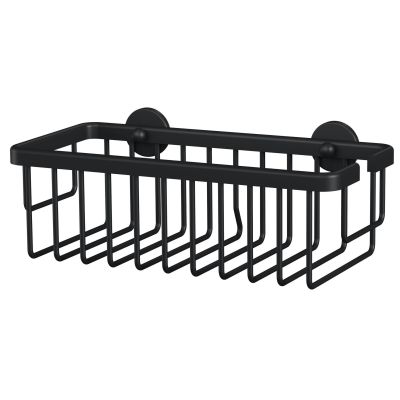 TESA MOON BLACK Duschkorb aus Aluminium zur Wandmontage