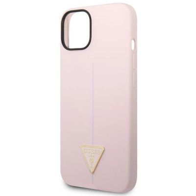 6. Guess Silikon Dreieck Hülle für iPhone 14 6.1" - Lila