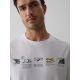3. Herren-T-Shirt mit Aufdruck, regulär, Größe 4F 4FKAW26TTSHM4476-10S