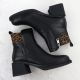 4. Schwarze Leder-Ankle-Boots mit Blockabsatz, Vinceza 26-66855