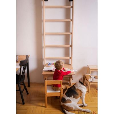 63. Klimmzugleiter aus Holz mit Schreibtischbank K 112