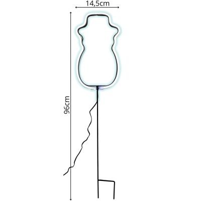 6. NEONSCHNEEMANN WEISS 81 LED BATTERIEBETRIEBEN 14,5x96CM LUCA