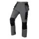 Mix&Match Arbeitshose, 4-Wege-Stretch, mit Holstern, Cordura, grau und schwarz, Größe S