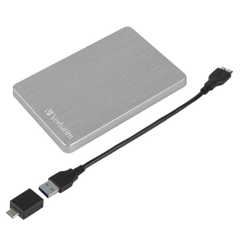 4. Verbatim Store 'n' Go ALU Slim Externe Festplatte 1 TB 2,5" USB Typ-C 3.2 Gen 1 (3.1 Gen 1) Silber