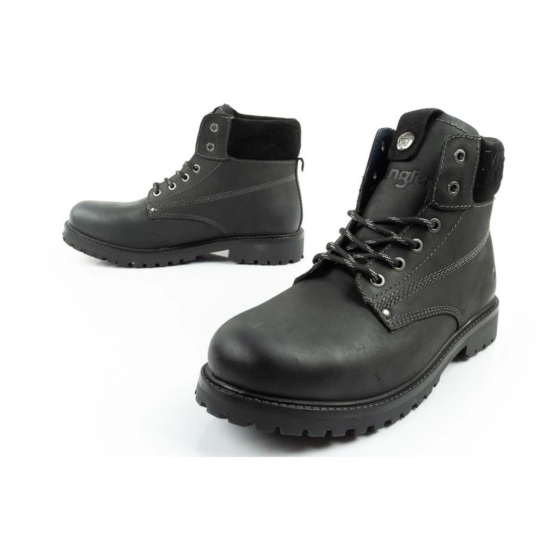 8. Wrangler Arch Herrenschuhe Chelsea Boots elegante Stiefeletten Naturleder Schwarz