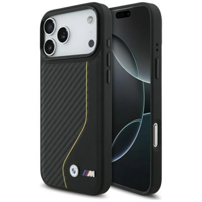9. BMW M Carbon Line & Logo MagSafe Case für iPhone 17 Pro Max – Gelb