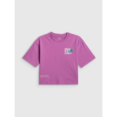 7. Lockeres T-Shirt mit Mädchenmuster 4F 4FJRSS26TTSHF3827-51S