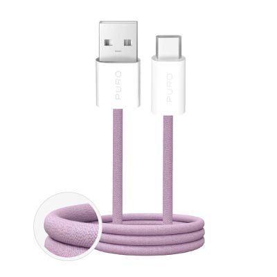 Puro Fabrik 2.0 10W USB-A - USB-C Geflochtenes Kabel 1,5m - Rosa