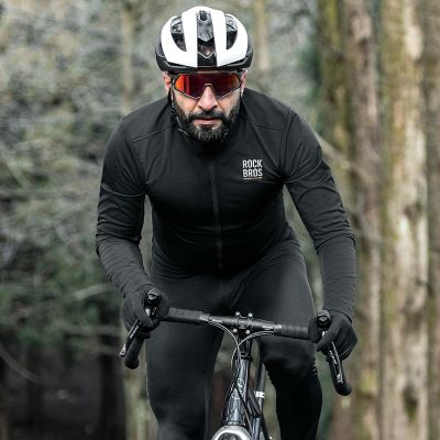 5. Rockbros TLWT001 ROAD TO SKY winddichtes, isoliertes Radtrikot L - schwarz