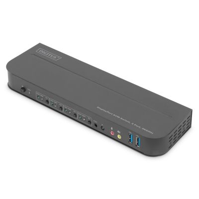 Digitus KVM-Switch, 4-Port, 4K 60 Hz, 4 x DP-Eingang, 1 x DP/HDMI-Ausgang