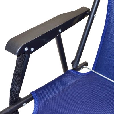 6. FALTBARER TOURISTEN- UND STRANDSTUHL MIT ARMLEHNEN 52X54X26/66CM BLAU