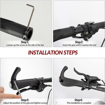 3. Rockbros Fahrradgriffe schwarz und grau