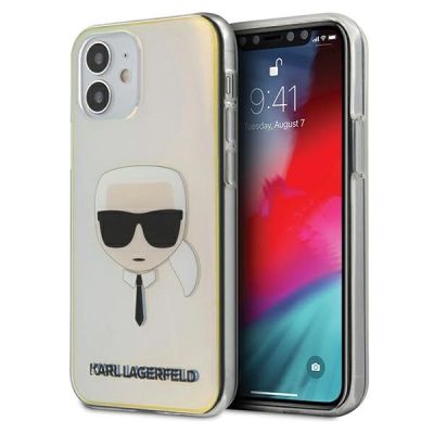 Karl Lagerfeld Schillernde Karl's Head Hülle für iPhone 12 mini - Mehrfarbig