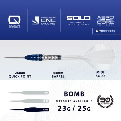 3. Harrows GEO 03 BOMB Darts 90% Steeltip