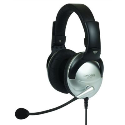 4. Koss SB45 Kabelgebundene On-Ear-Kopfhörer mit Geräuschunterdrückung, Silber/Schwarz