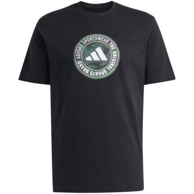2. adidas Herren-T-Shirt mit Camo-Kreis-Grafik, schwarz, KC7165