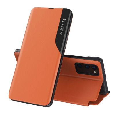 Eco Leather View Case booktype case schutzhülle aufklappbare hülle Samsung Galaxy A72 4G orange