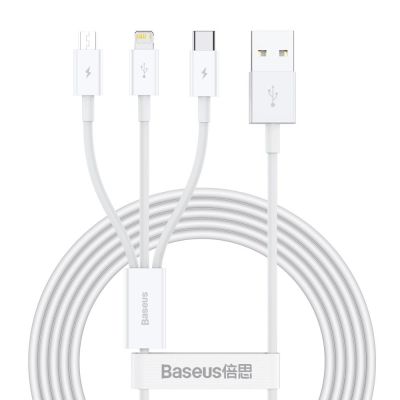 Baseus Superior 3in1 USB-Kabel - Lightning / USB Type C / Micro-USB 3,5 A 1,5 m Weiß (CAMLTYS-02)