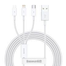 Baseus Superior 3in1 USB-Kabel - Lightning / USB Type C / Micro-USB 3,5 A 1,5 m Weiß (CAMLTYS-02)