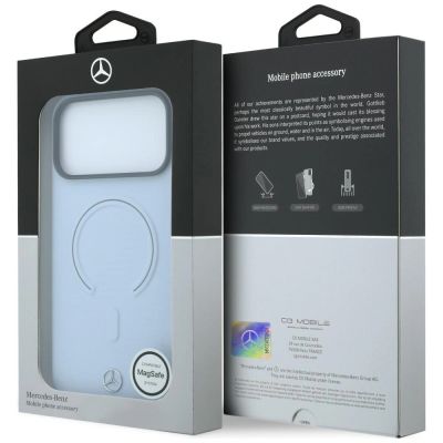 8. Mercedes Leder-3D-MagSafe-Hülle für iPhone 18 Pro Max / 17 Pro Max – Blau