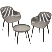 Balkonmöbel-Set, bestehend aus Tisch und 2 anthrazitfarbenen Stühlen