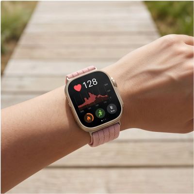 4. Tech-Protect Nylonarmband für Huawei Watch Fit 3 / 4 / 4 Pro / 5 / 5 Pro – Pink