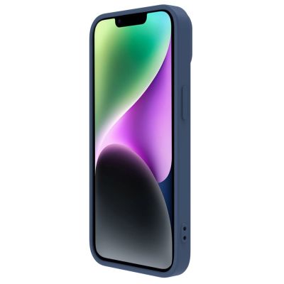 4. Nillkin CamShield Silky Silikonhülle iPhone 14 Plus Hülle mit Kameraschutz Blau