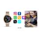 19. VELTORI VT340-1 Damen-Smartwatch, Goldarmband + rosa Silikonarmband