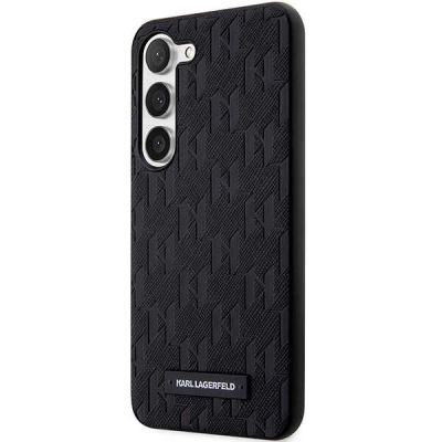 2. Karl Lagerfeld Saffiano Mono Metal Logo Hülle für Samsung Galaxy S24 – Schwarz