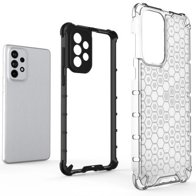 5. Wabenhülle Panzerhülle mit Gelrahmen für Samsung Galaxy A73 blau