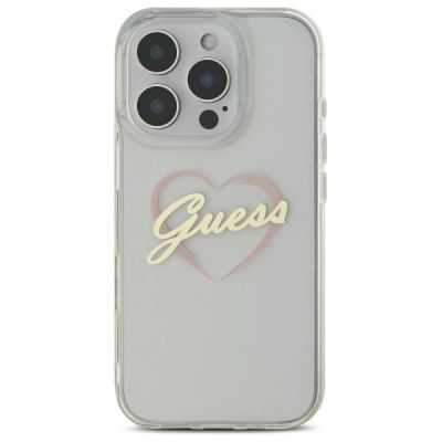 3. Guess IML Heart Hülle für iPhone 16 Pro Max – transparent