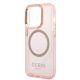 6. Guess GUHMP14LHTCMP iPhone 14 Pro 6,1" rosa/rosa Hartschale Gold Outline Translucent MagSafe
