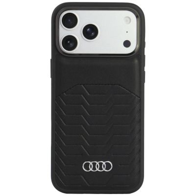 Audi GT MagSafe-Hülle aus Kunstleder für iPhone 18 Pro Max / 17 Pro Max – Schwarz