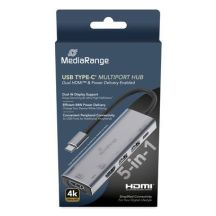 MediaRange MRCS511 USB-Typ-C Hubs und Konzentratoren 480 Mbit/s Silber