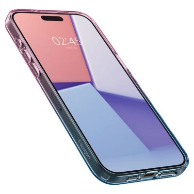 5. Spigen Liquid Crystal Hülle für iPhone 15 Pro – Rosa und Blau