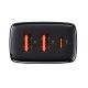 2. BASEUS 2x USB-Wandladegerät, USB-C (Schwarz)