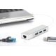 5. USB-3.0-SuperSpeed-Hub mit 3 Ports und Gigabit-LAN-Adapter, Aluminium