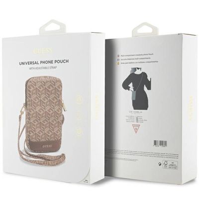 5. Guess Zip GCube Bottom Stripe Handytasche – braun