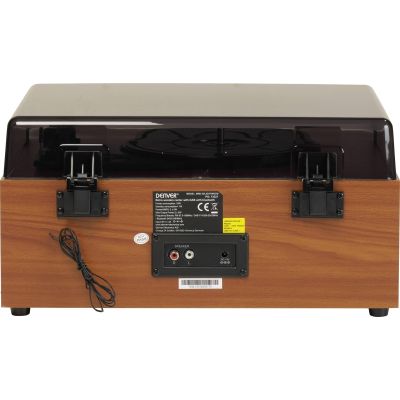 4. Denver MRD-52 Retro-Stereoanlage mit Plattenspieler aus hellem Holz