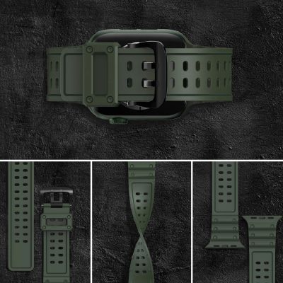 4. Armband Triple Protection für Apple Watch 38 / 40 / 41 mm Armband - grün