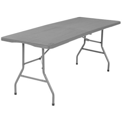 9. Cateringtisch, zusammenklappbar in einem Koffer, 180 x 70 cm, max. 100 kg, Grau
