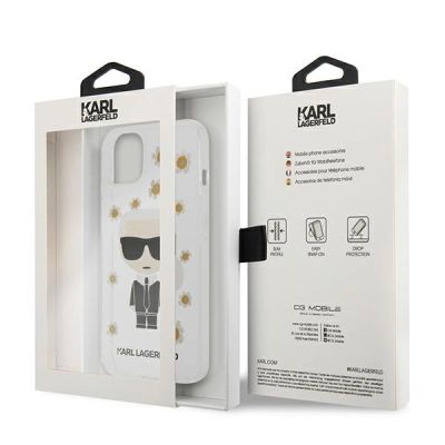 8. Karl Lagerfeld Flower Ikonik Karl Case für iPhone 13 mini - Transparent