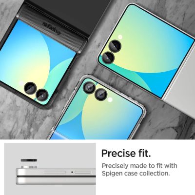 11. Spigen Optik Pro HD Glas.TR EZ Fit 2er-Pack Kameraschutz für Samsung Galaxy Z Flip 7 - Schwarz