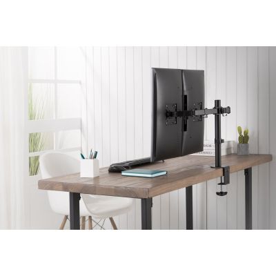 17. DIGITUS DOPPEL-TISCHHALTERUNG MIT KLEMME 2XLCD MAX. 32" MAX. BELASTUNG 2X 8KG NEIGBAR UND SCHWENKBAR SCHWARZ DA-90400
