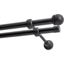 Doppelte Gardinenstange Ø 19 mm, schwarz, 400 cm, Knauf MAX KOWALSKI