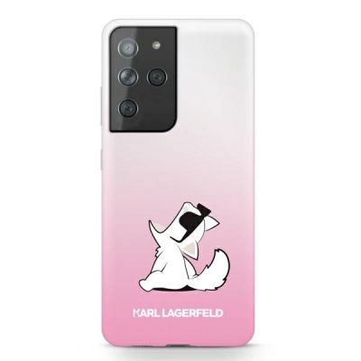 Karl Lagerfeld Choupette Fun Case für Samsung Galaxy S21 Ultra – Pink
