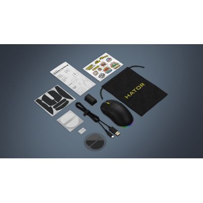 10. HATOR Quasar 3 Ultra 8K Kabellose Gaming-Maus, beidhändig bedienbar, Funkfernbedienung + Bluetooth + USB Typ-A, optischer Sensor mit 30.000 DPI