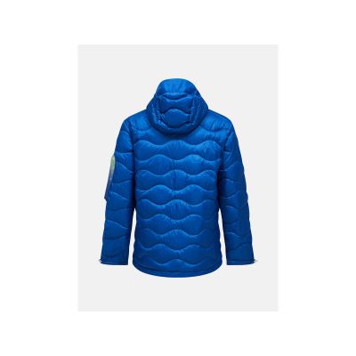 2. Herren-Daunenjacke PEAK PERFORMANCE M Helium Aop Utility Down Hood blau